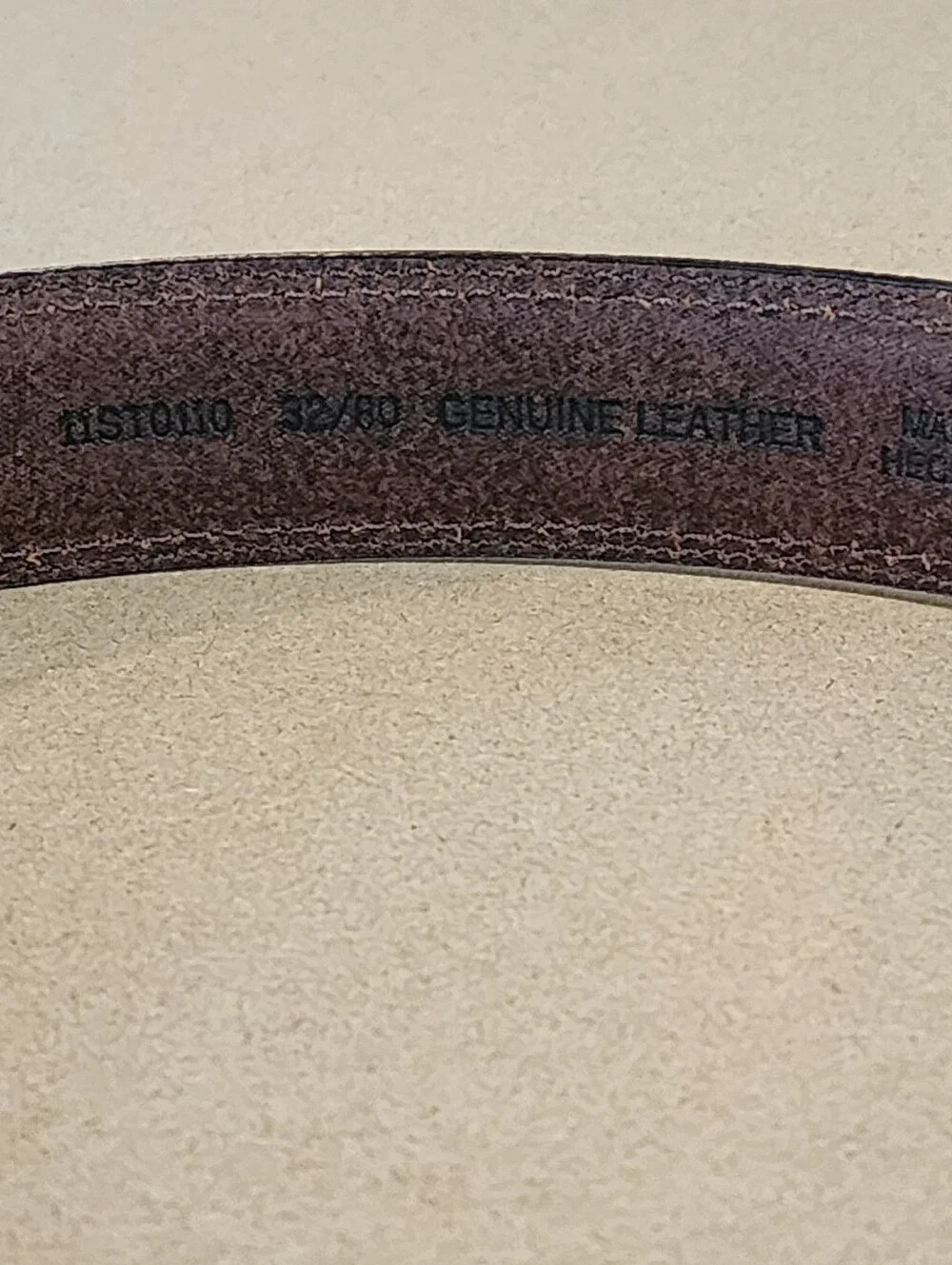 Vintage Brown Leather Belt Distressed Patina Silver Buckle Size 32 Width=1.25